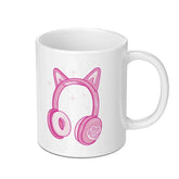Cute Pink Kitty Headset Design Ceramic Mug product
